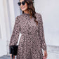 Keyhole Back Frill Neck Dalmatian Dress
