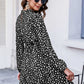 Keyhole Back Frill Neck Dalmatian Dress