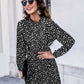 Keyhole Back Frill Neck Dalmatian Dress
