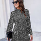 Keyhole Back Frill Neck Dalmatian Dress