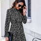 Keyhole Back Frill Neck Dalmatian Dress