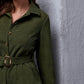 Button Front Belted Corduroy Romper