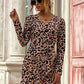 Ruffle Trim Wrap Hem Leopard Dress