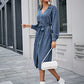 Bishop Sleeve Self Belted Dress