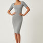 Square Neck Form Fitted Dress
