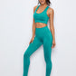 Solid Wide Waistband Sports Leggings
