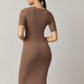 Square Neck Form Fitted Dress