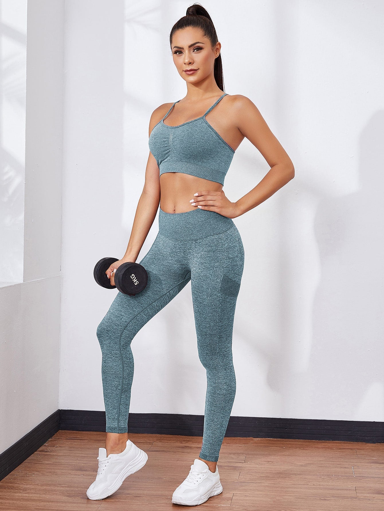 Space Dye Ruched Front Sports Set