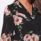 V-neck Lantern Sleeve Floral Top
