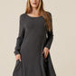 Pocket Patched Solid Dress