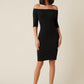 Off Shoulder Solid Bodycon Dress