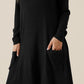 Pocket Patched Solid Dress