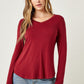 V Neck Solid Tee