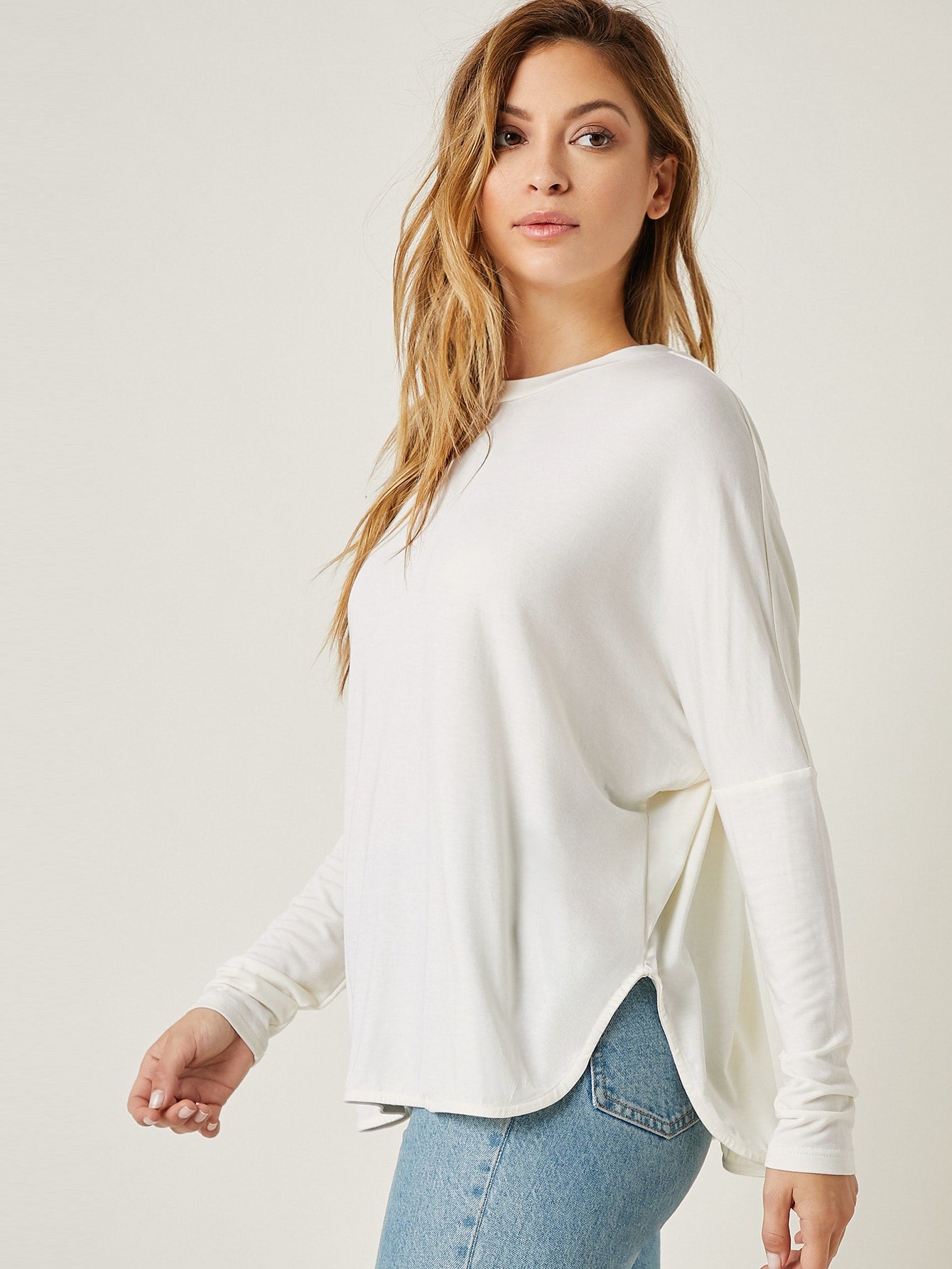 Solid Drop Shoulder Tee