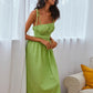 Knot Straps Ruched Bust Cami Dress
