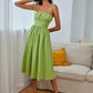 Knot Straps Ruched Bust Cami Dress