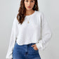 Drop Shoulder Rib-knit Crop Tee
