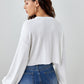 Drop Shoulder Rib-knit Crop Tee