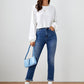Drop Shoulder Rib-knit Crop Tee