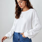 Drop Shoulder Rib-knit Crop Tee