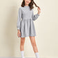 Girls Mock Neck Raglan Sleeve Solid Dress