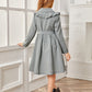 Girls Peter Pan Collar Belted Plaid Dress