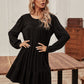 Bishop Sleeve Ruffle Hem Babydoll Dress