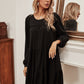 Bishop Sleeve Ruffle Hem Babydoll Dress