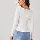 Sweetheart Neck Textured Form Fitted Tee
