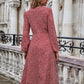 Bishop Sleeve Allover Print A-line Dress