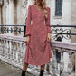 Bishop Sleeve Allover Print A-line Dress