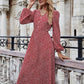 Bishop Sleeve Allover Print A-line Dress