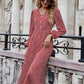 Bishop Sleeve Allover Print A-line Dress