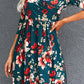 Surplice Neck Floral Print A-line Dress