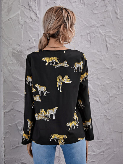 Tiger and Leopard Print Top