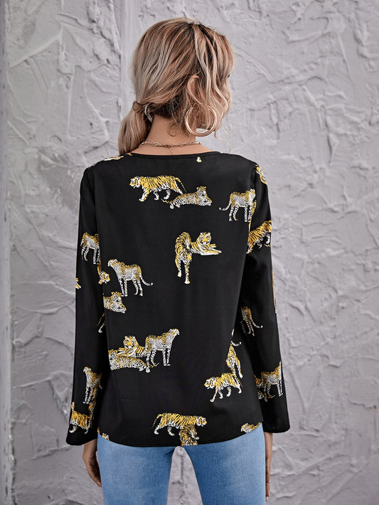 Tiger and Leopard Print Top