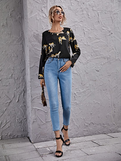 Tiger and Leopard Print Top