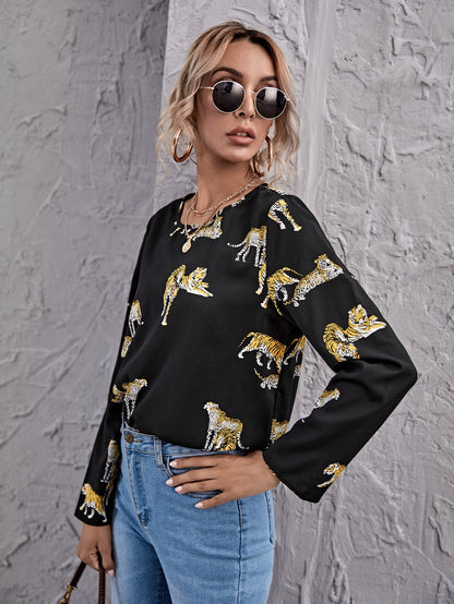 Tiger and Leopard Print Top