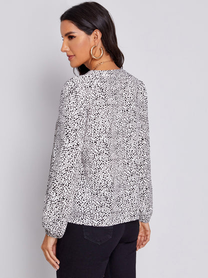 V-Neck Dalmatian Top