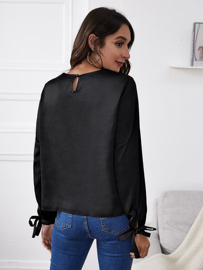 Solid Tie Cuff Top
