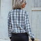 Snap Button Front Plaid Bomber Jacket