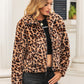 Leopard Zip Up Flannel Jacket