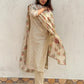 Women's Cotton Blend Embroidered Straight Kurta with Pant & Dupatta