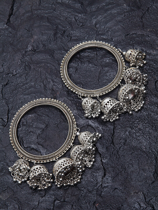 2 Oxidised Silver-Plated Bangles