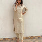 Women's Cotton Blend Embroidered Straight Kurta with Pant & Dupatta
