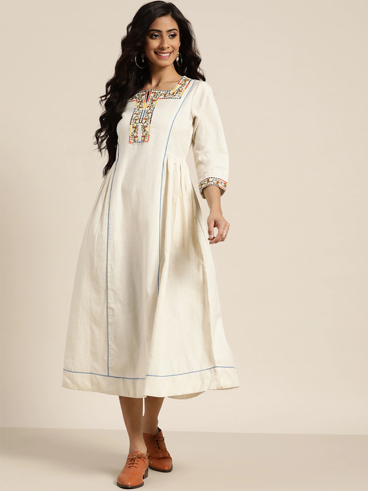 Women's Solid A-Line Dress