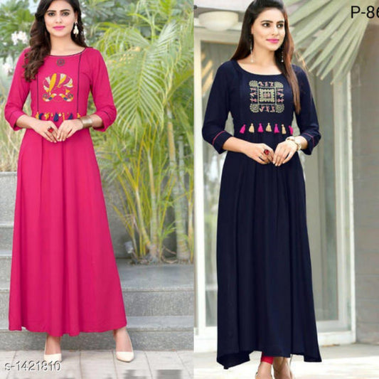 2 Pcs of Ariya Designer Stylish Rayon Kurtis