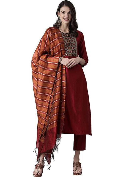 Women's Solid Rayon Straight Kurta Set