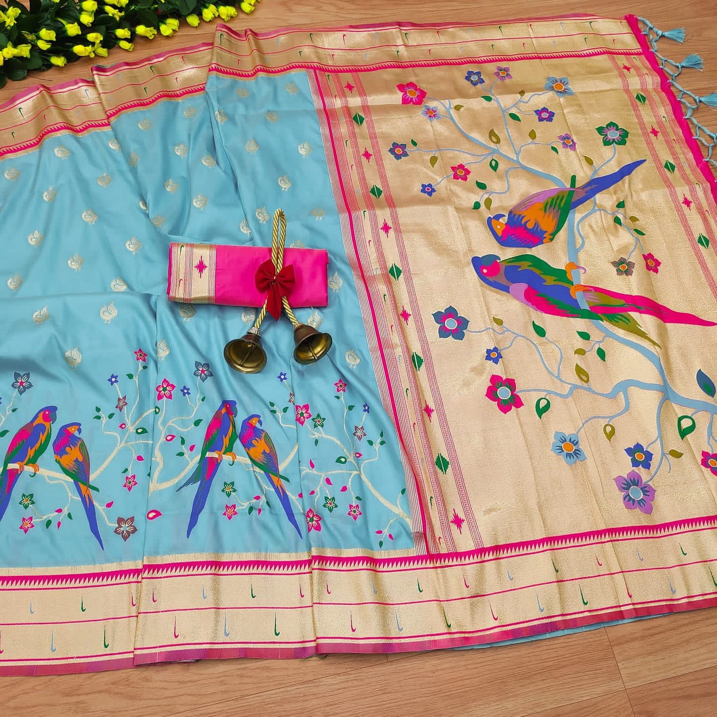Women Banarasi Paithani Soft Silk Sare