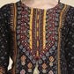 Black Ethnic Printed Straight Kurta Palazzos Set for Women